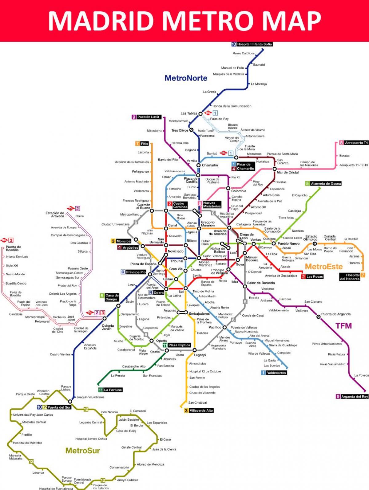 Madrid Espanya metro mapa