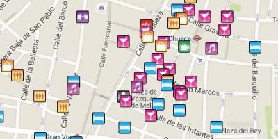 La zona gai de Madrid mapa