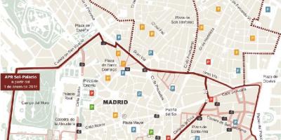 Mapa de Madrid aparcament