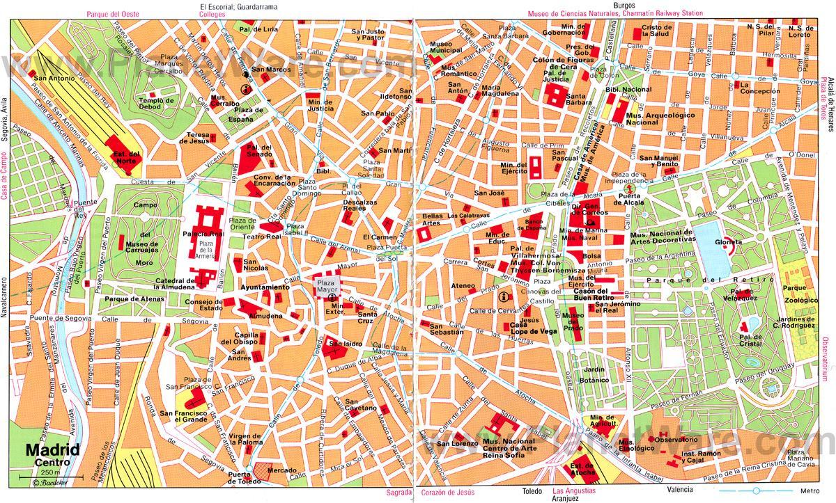Madrid Espanya centre de la ciutat mapa