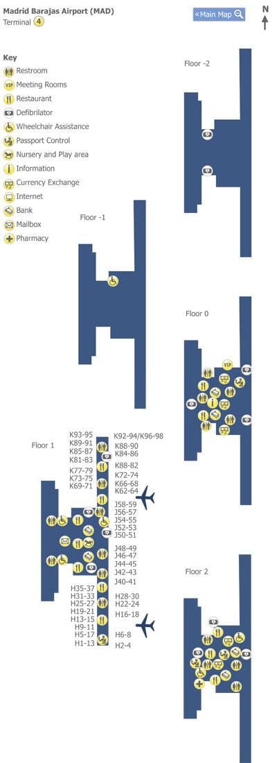 la terminal 4 de barajas mapa