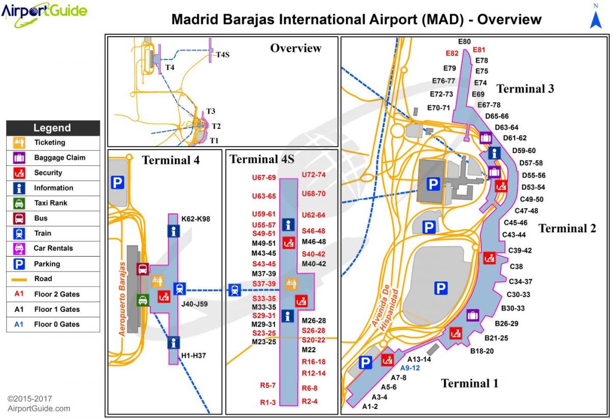 Mapa de l'aeroport internacional de Madrid
