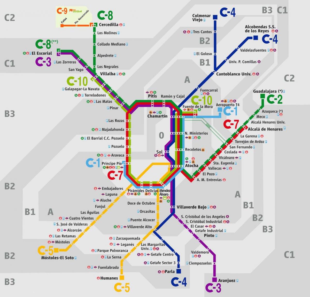 mapa de Madrid atocha estació de tren