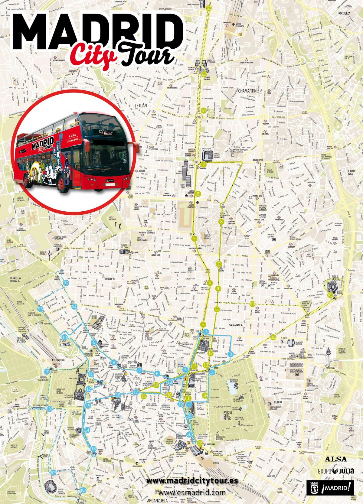Madrid turisme autobús mapa