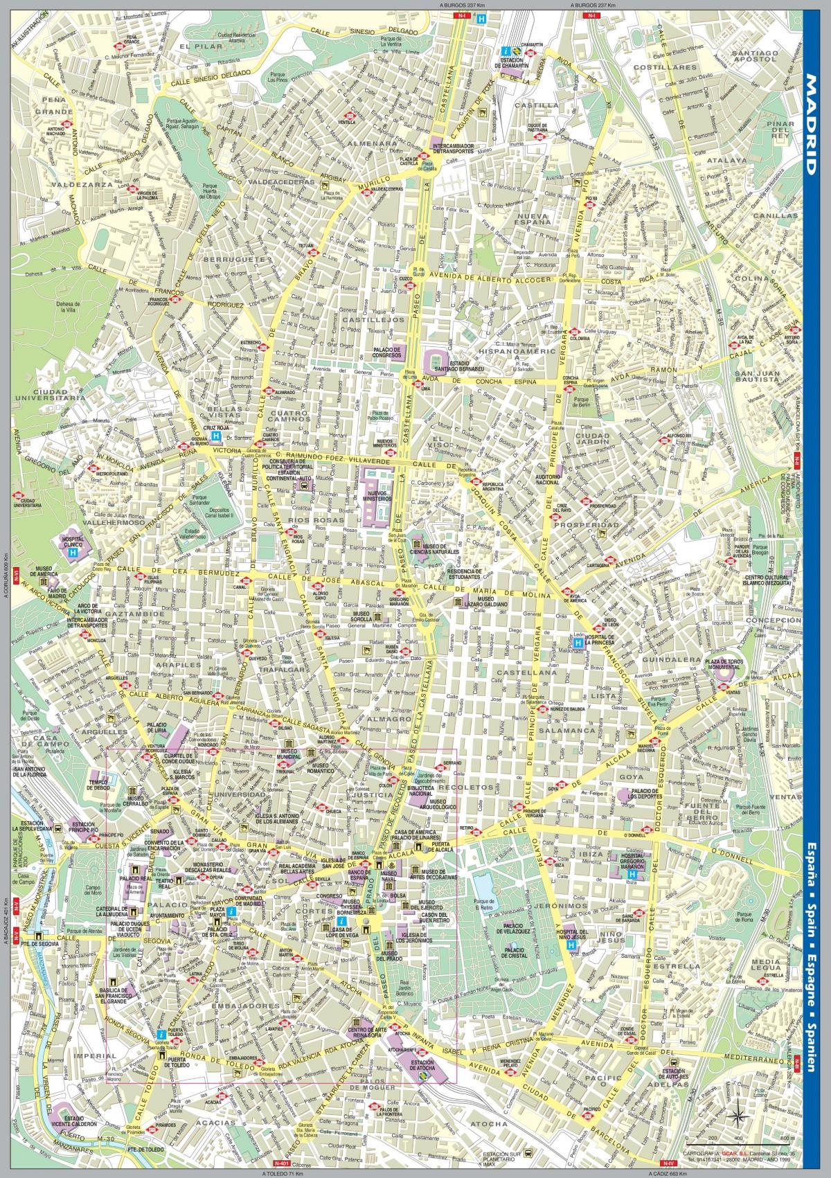 mapa de carrers de Madrid centre de la ciutat