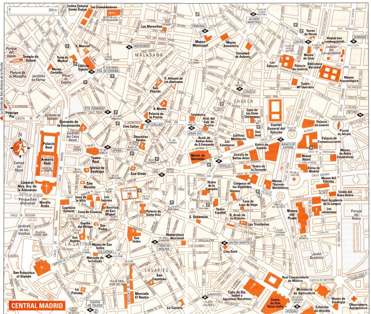mapa turístic del centre de Madrid