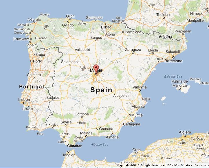 mapa d'Espanya mostrant Madrid
