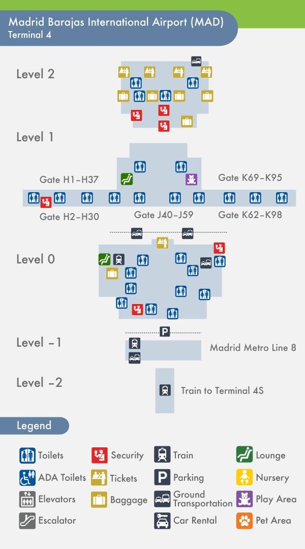 Madrid a la terminal 4 mapa
