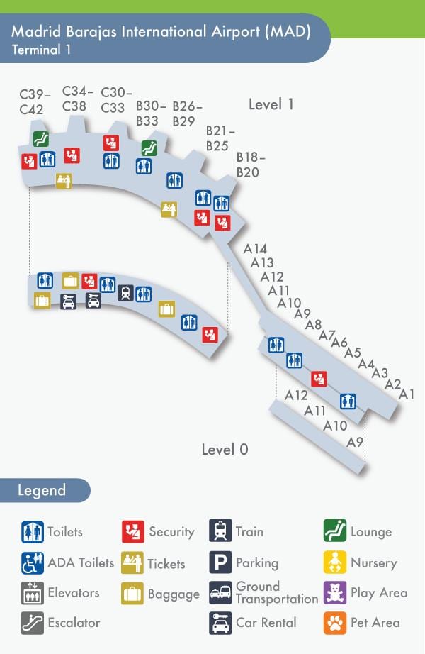 Madrid barajas terminal mapa