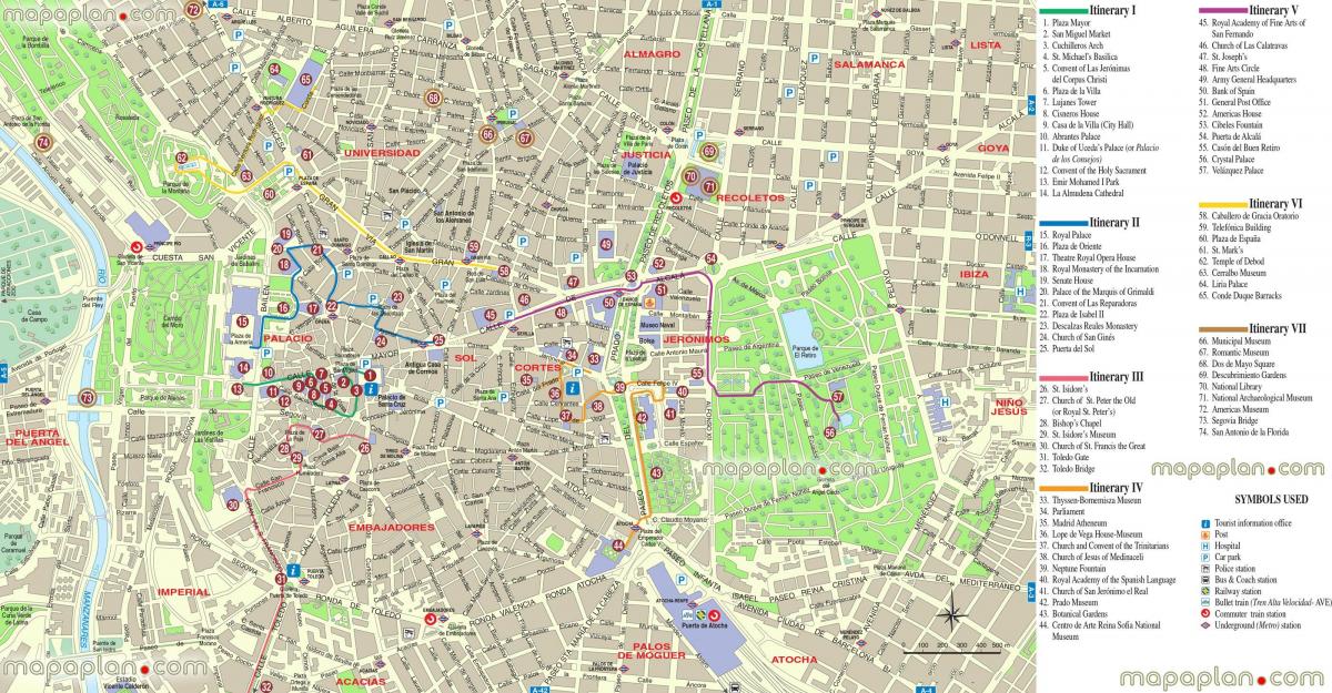 mapa de Madrid mapa en línia