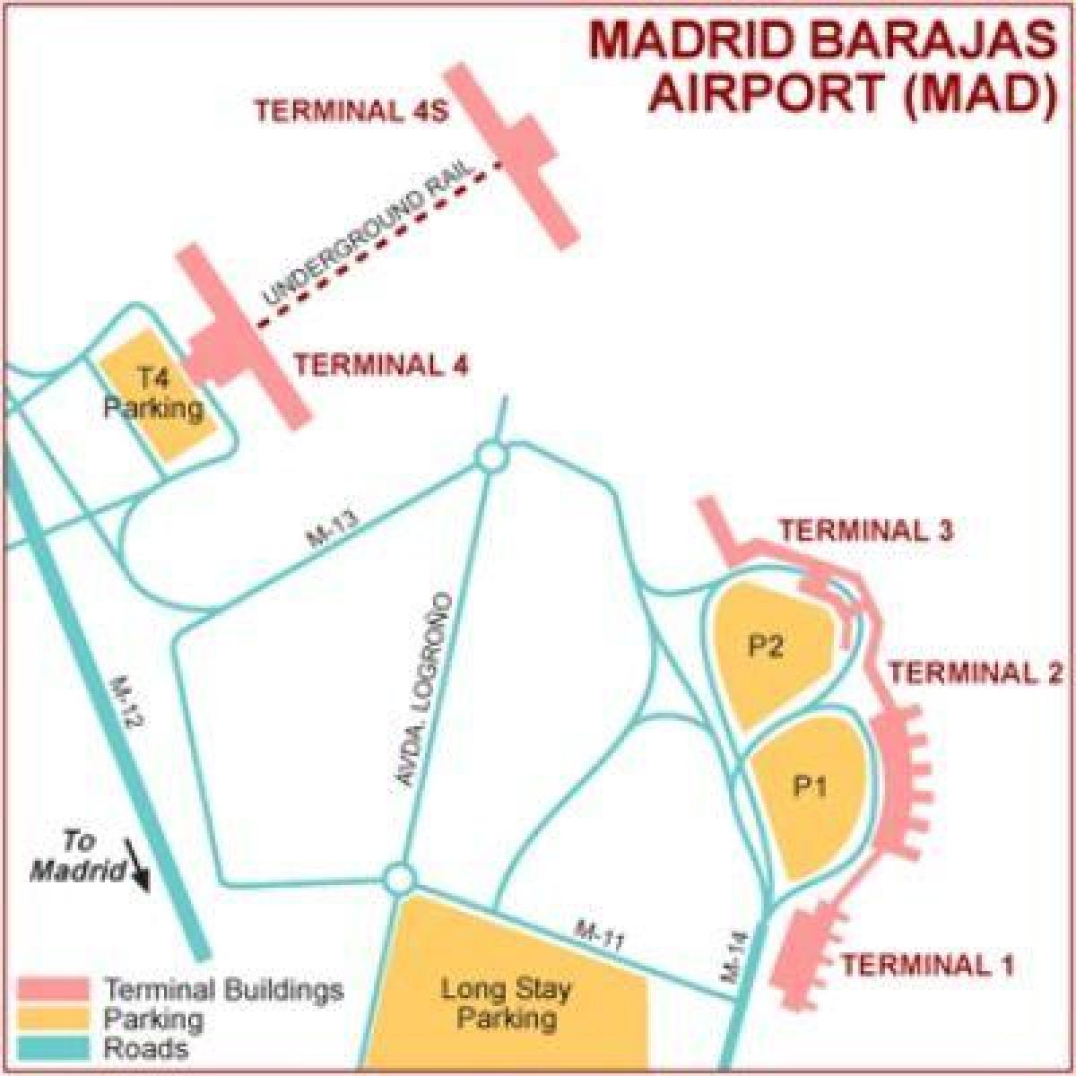 Madrid terminal de l'aeroport mapa