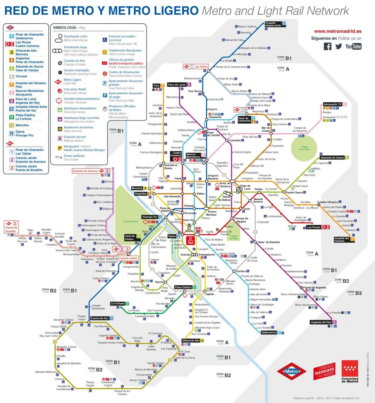 mapa de Madrid transport públic