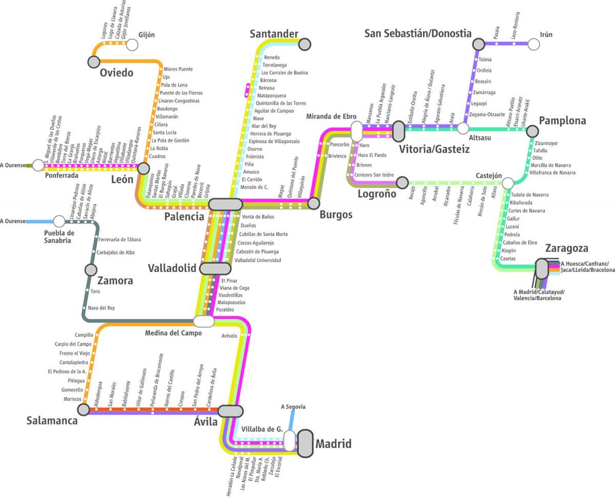 mapa de tren de renfe mapa Madrid