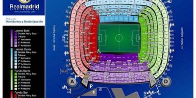 L'estadi Santiago bernabéu mapa