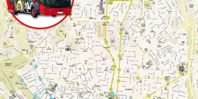 Ciutat de Madrid recorregut de l'autobús mapa