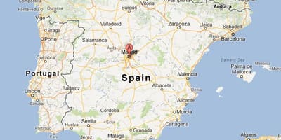 Mapa d'Espanya mostrant Madrid