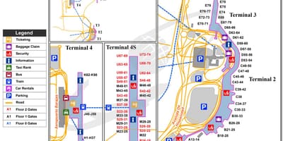 Mapa de l'aeroport de Madrid Espanya