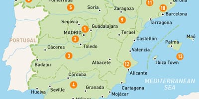 Mapa de la zona de Madrid