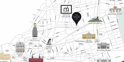 Mapa de la plaça del sol de Madrid
