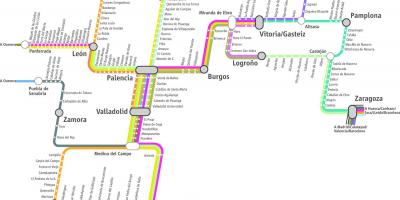 Mapa de tren de renfe mapa Madrid